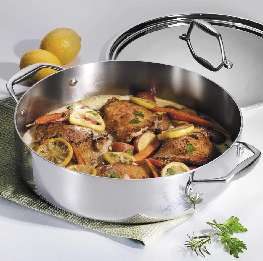 Tramontina Signature 6 Quart Tri-Ply Clad Stainless Steel Covered Braiser