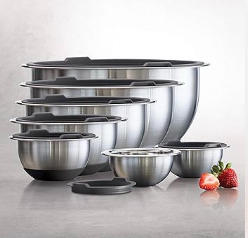 Tramontina 14-piece Stainless Steel Mixing Bowl Set with Lids