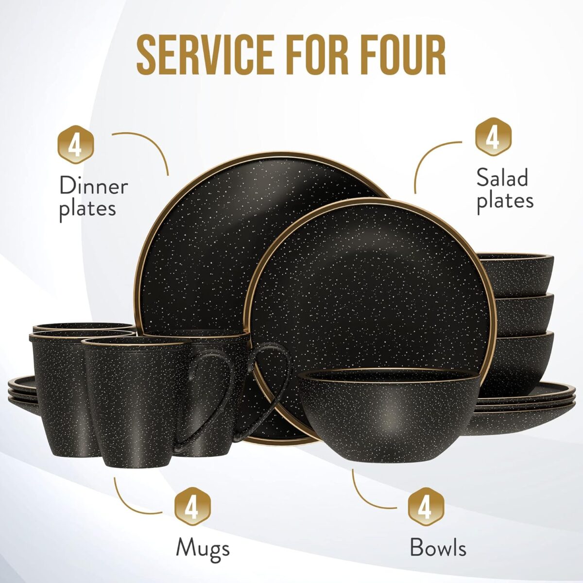 AMERICAN ATELIER VARDA 16PCS ROUND DINNERWARE SET