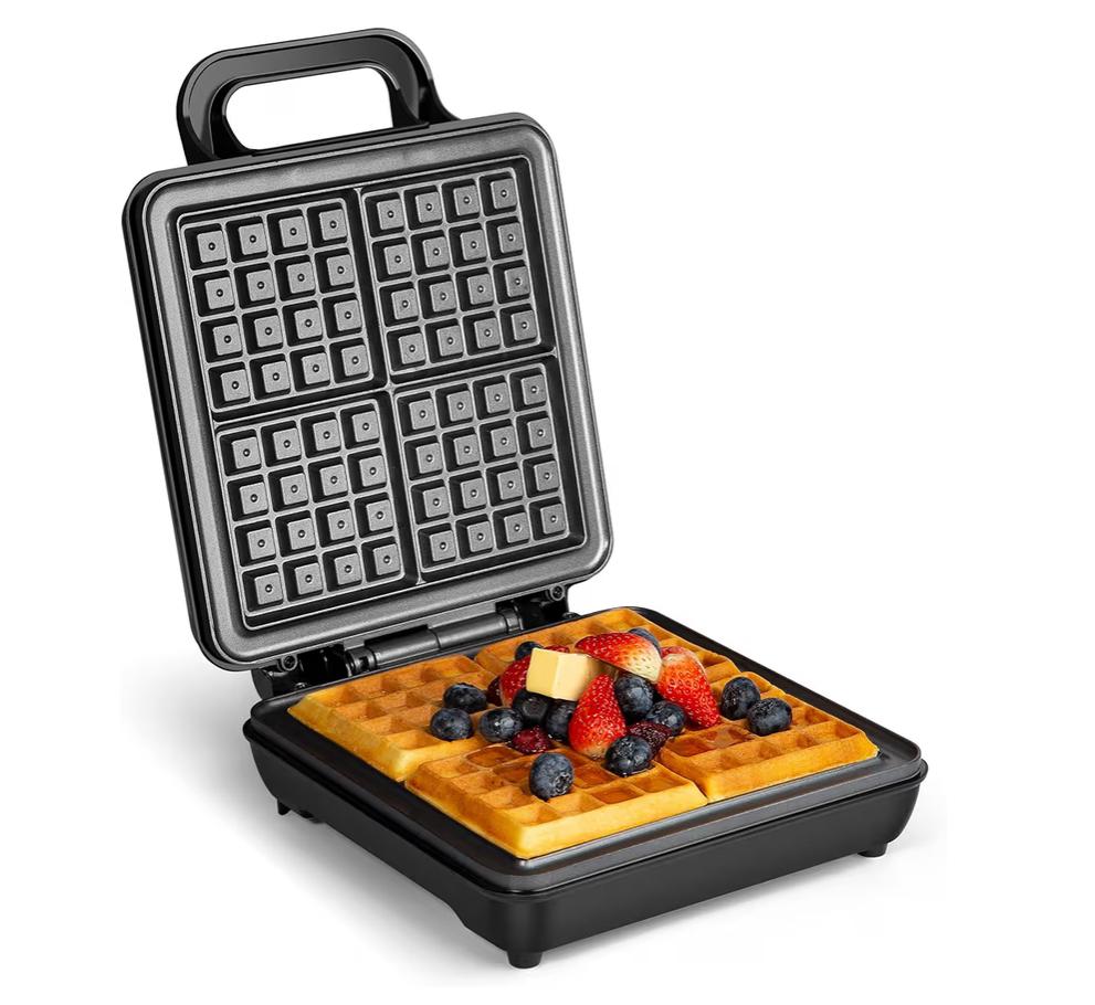 VONSHEF WAFFLE MAKER LARGE 4 SLICE QUAD BELGIAN