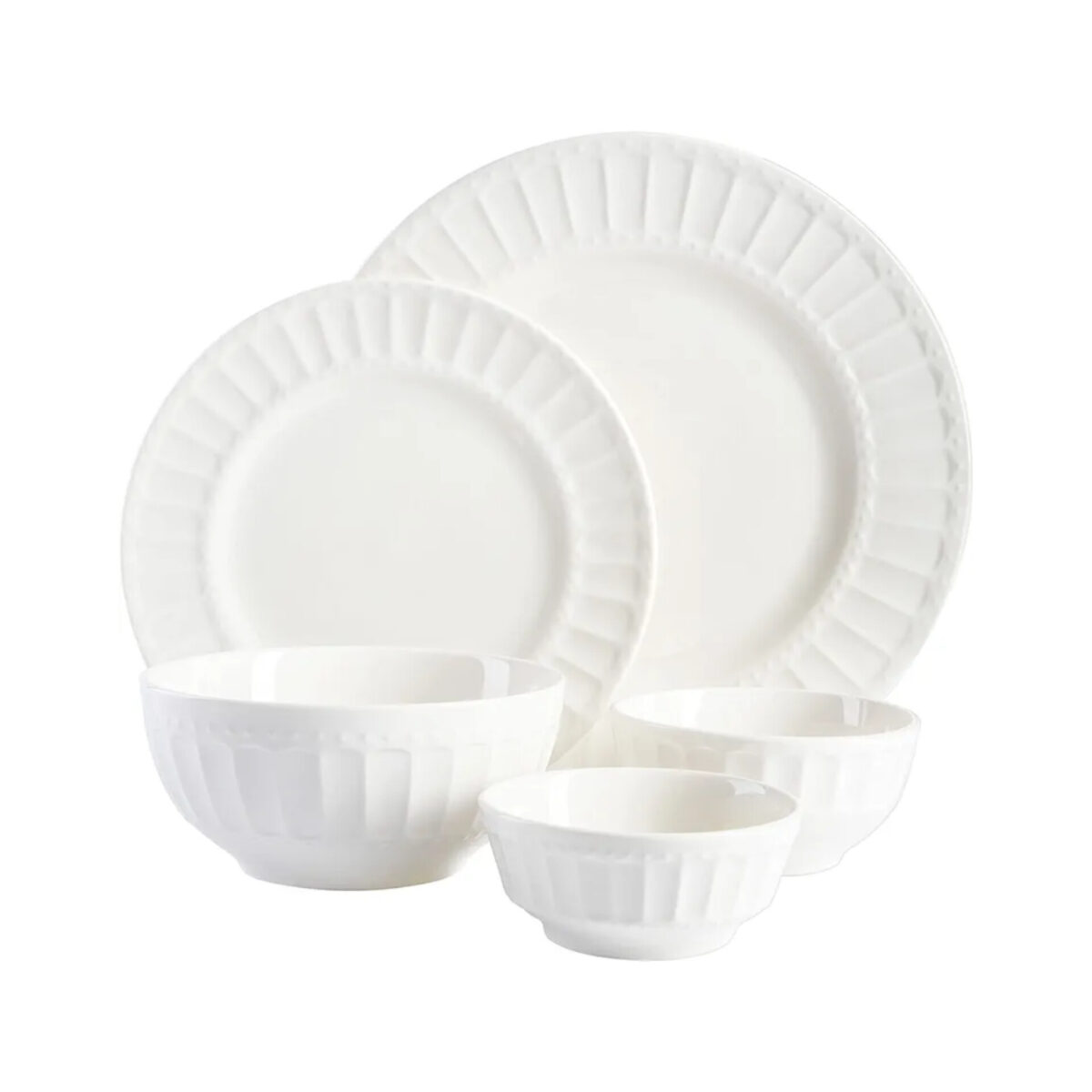 GIBSON HOME ZEN BUFFET PORCELAIN ROUND DINNERWARE SET FOR 8