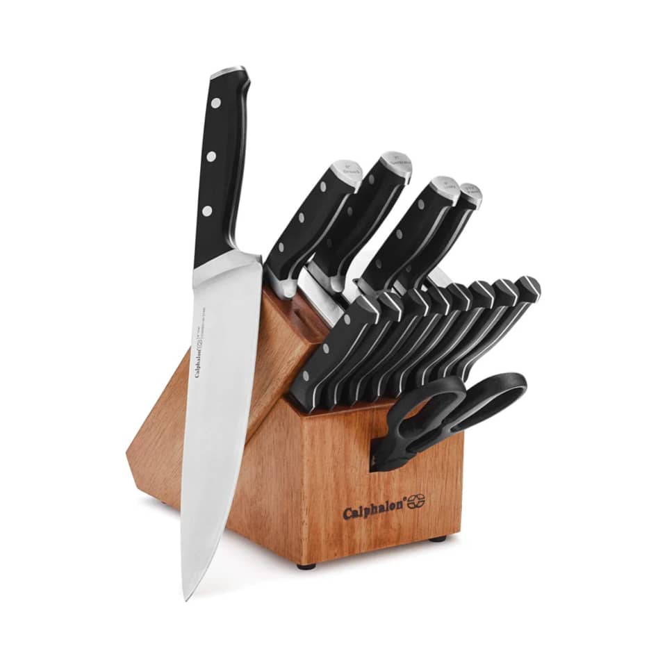 CALPHALON 15PC KITCHEN KNIFE WITH SELF-SHARPENING BLOCK