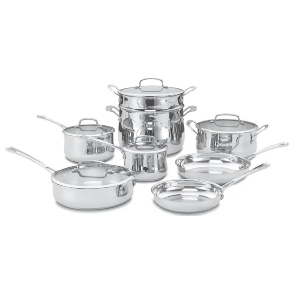 CUISINART CONTOUR STAINLESS STEEL 13PC COOKWARE SET