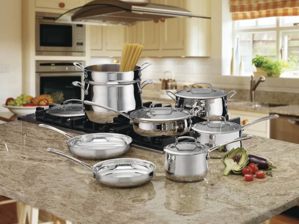CUISINART CONTOUR STAINLESS STEEL 13PC COOKWARE SET
