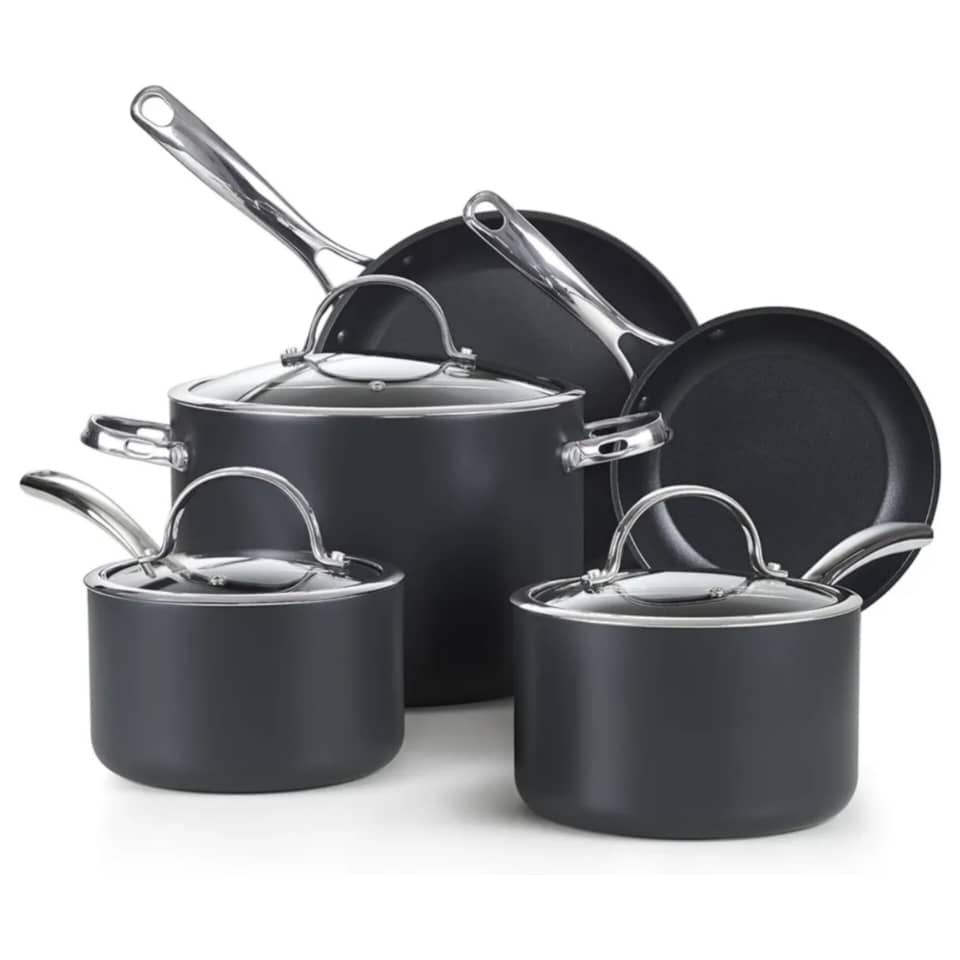 COOKS STANDARD HARD ANODIZED 8PC COOKWARE SET