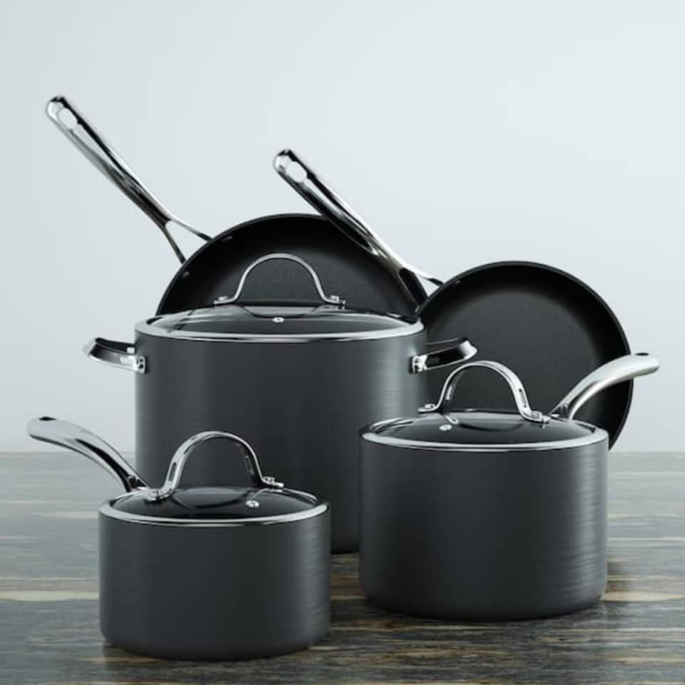 COOKS STANDARD HARD ANODIZED 8PC COOKWARE SET
