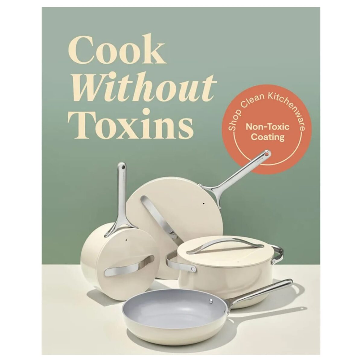 CARAWAY 11PCS CERAMIC NONSTICK COOKWARE CREAM