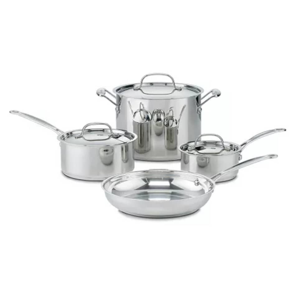 CUISINART CHEF'S CLASSIC 7PC STAINLESS STEEL COOKWARE SET