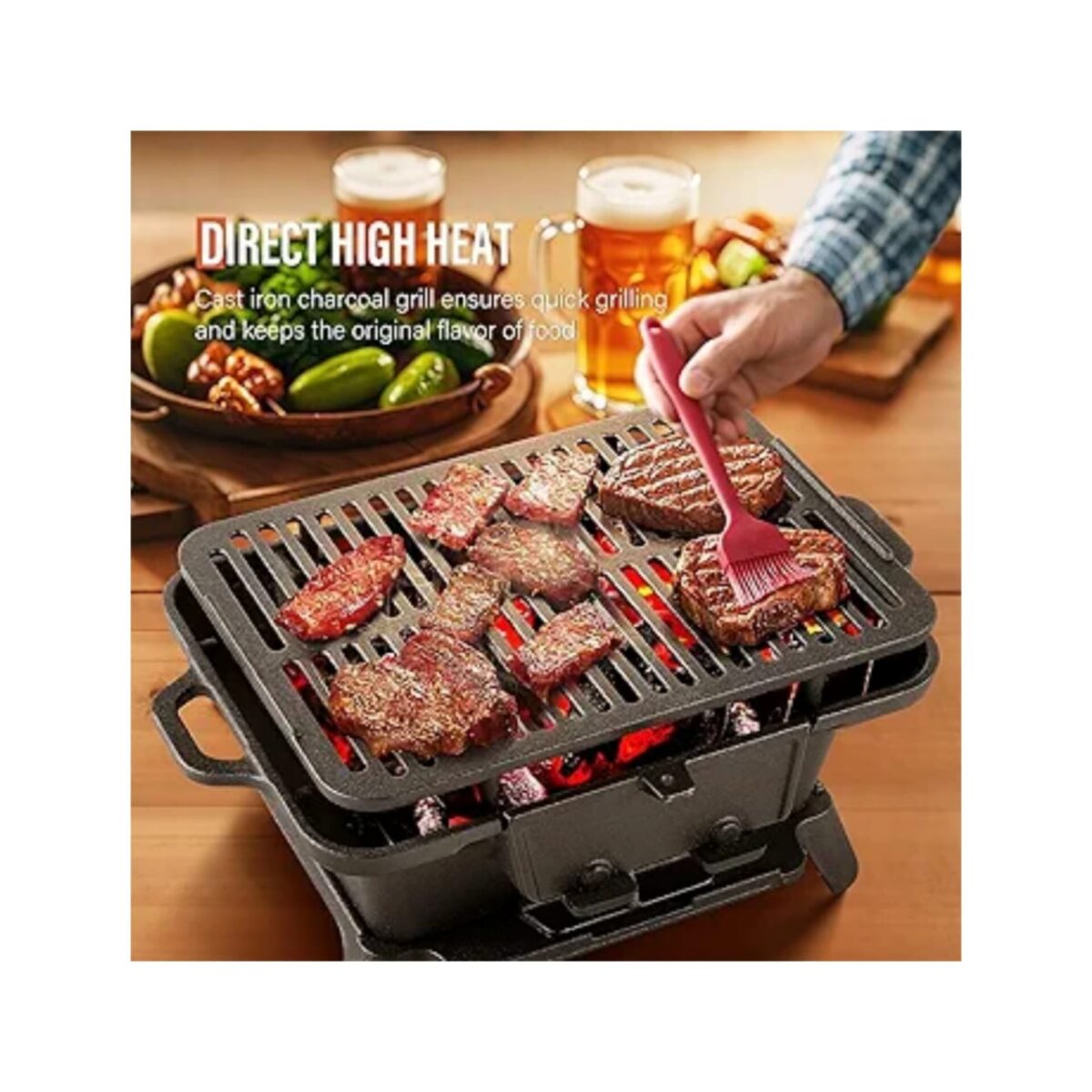 HIBACHI PRE-SEASONED CAST IRON OUTDOOR GRILL