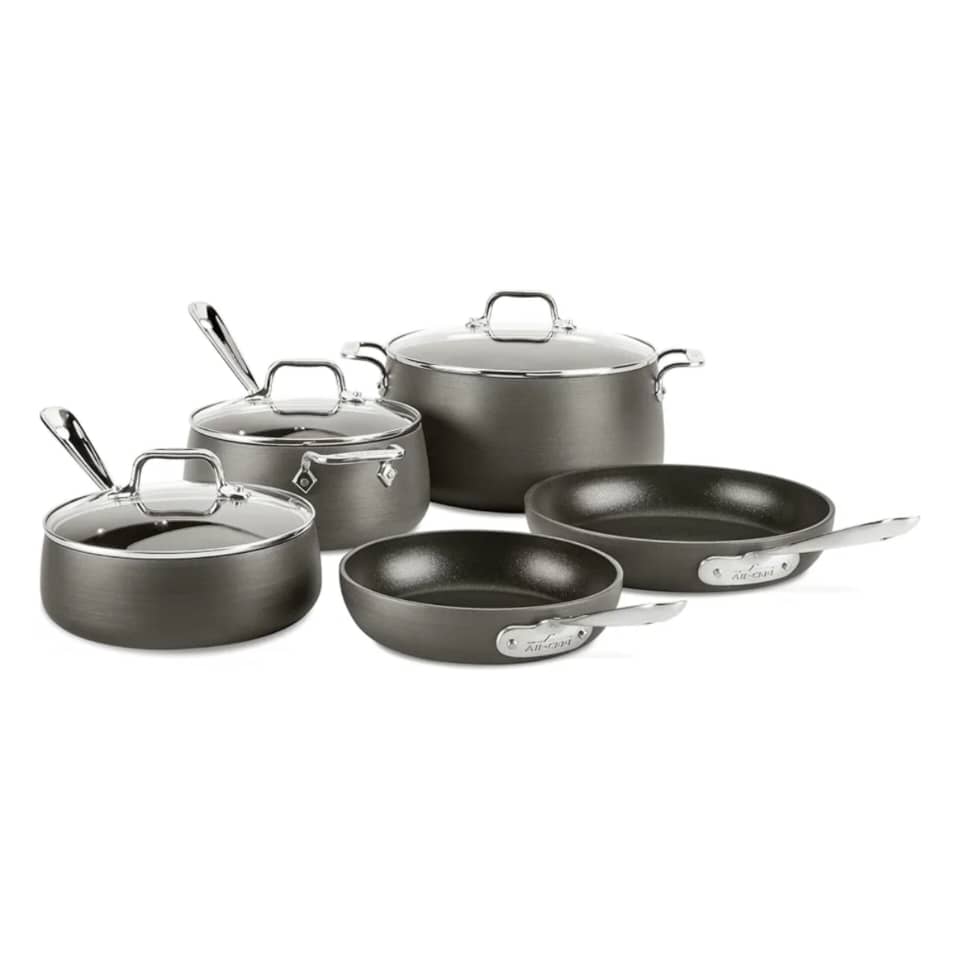 ALL-CLAD HA1 HARD ANODIZED NON-STICK 8PC COOKWARE SET