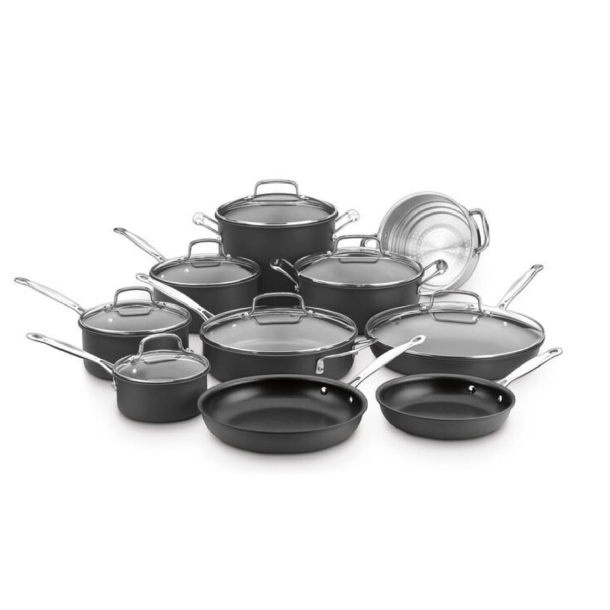 CUISINART CHEF'S CLASSIC HARD ANODIZED NON STICK 17PC COOKWARE SET
