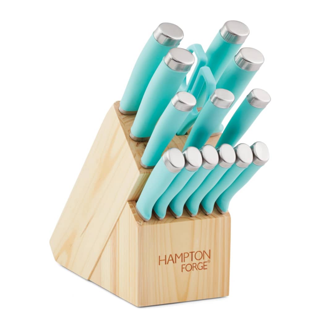 HAMPTON FORGE EPICURE PISTACHIO 15PC KNIFE BLOCK SET