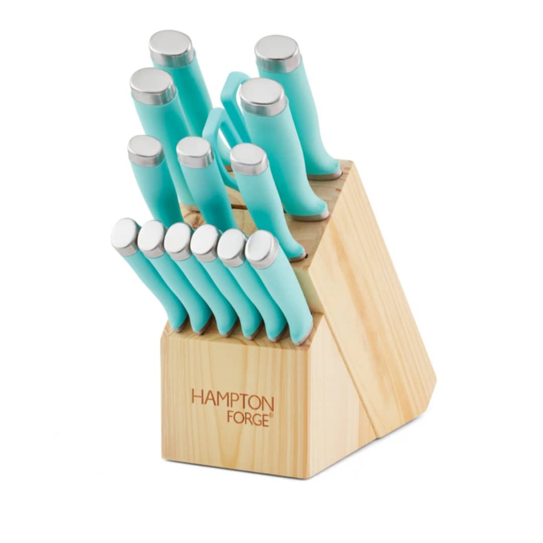 HAMPTON FORGE EPICURE PISTACHIO 15PC KNIFE BLOCK SET
