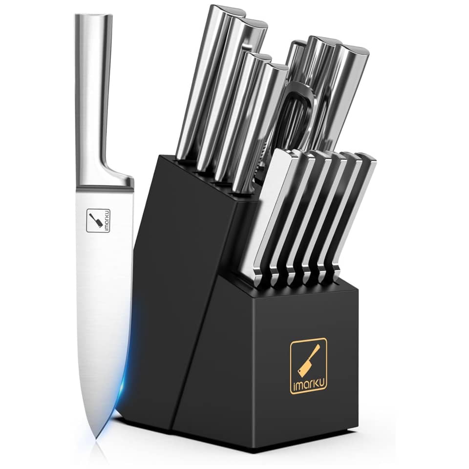 IMARKU 15PCS STAINLESS STEEL KNIFE SET