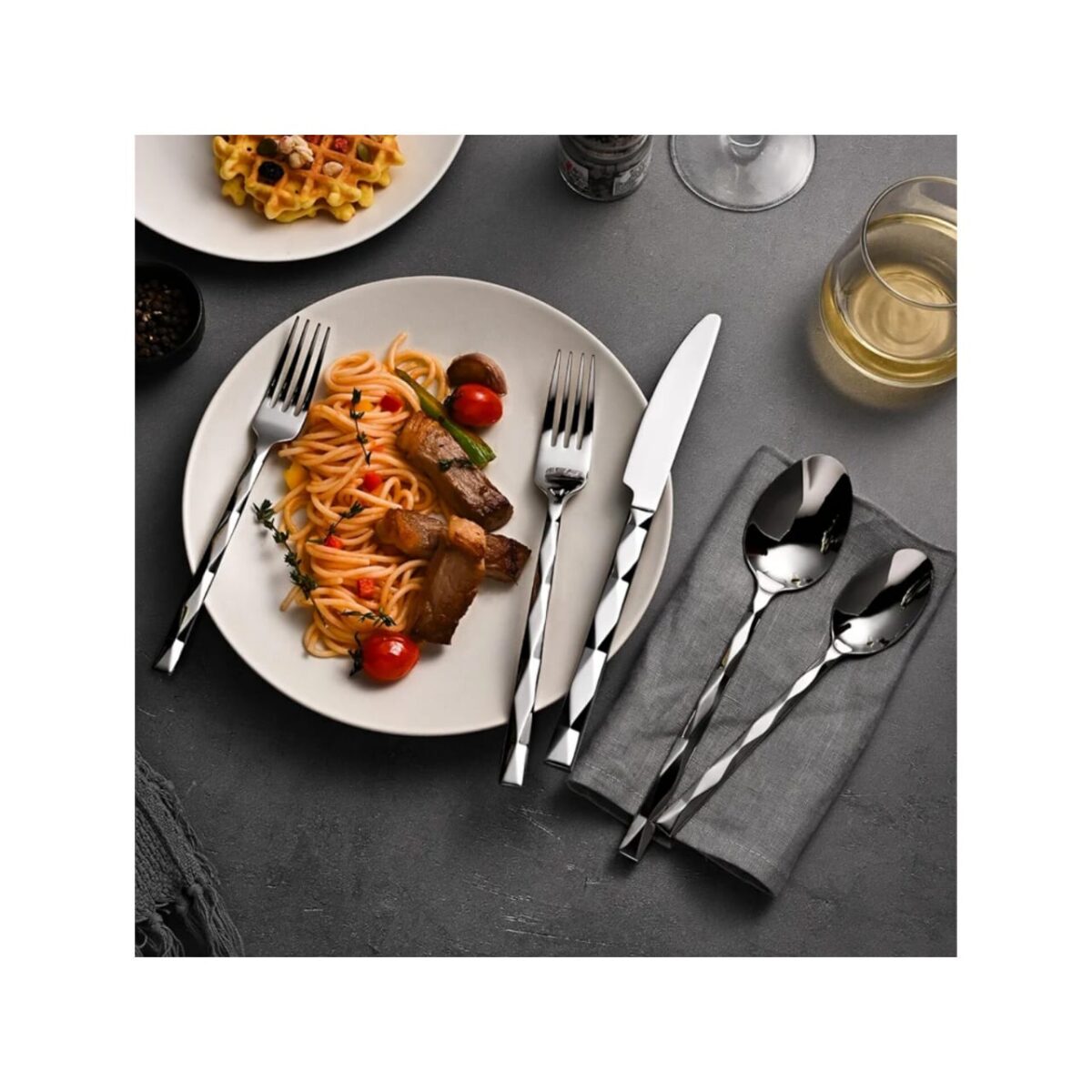 KINGSTONE 20PCS LUXURY 18/10 STAINLESS STEEL FLATWARE SET