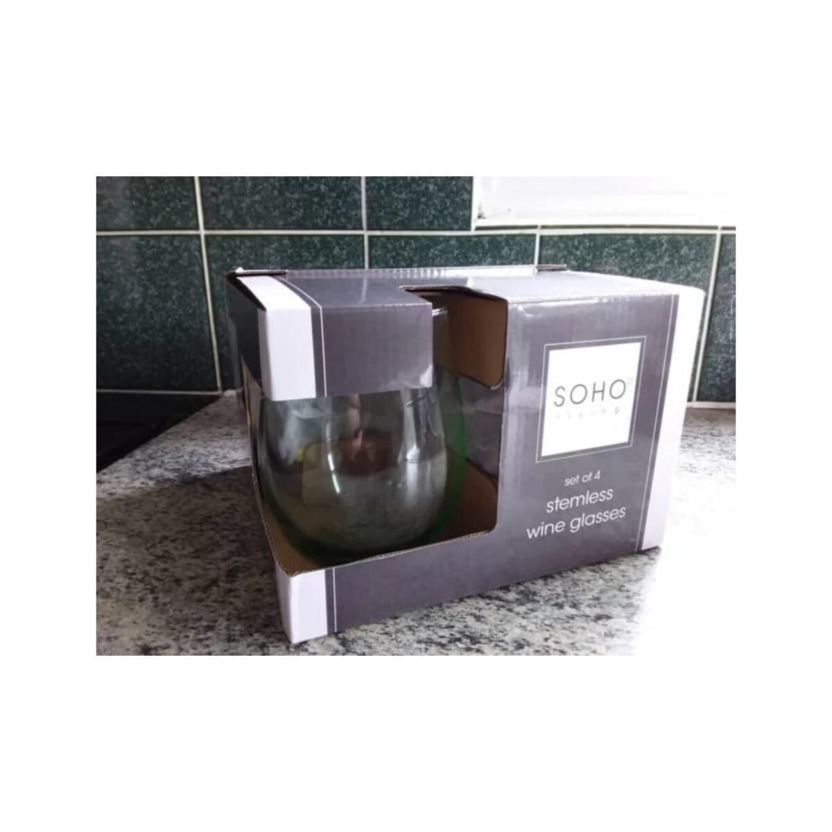 SOHO LIVING STEMLESS 4PC WINE GLASS