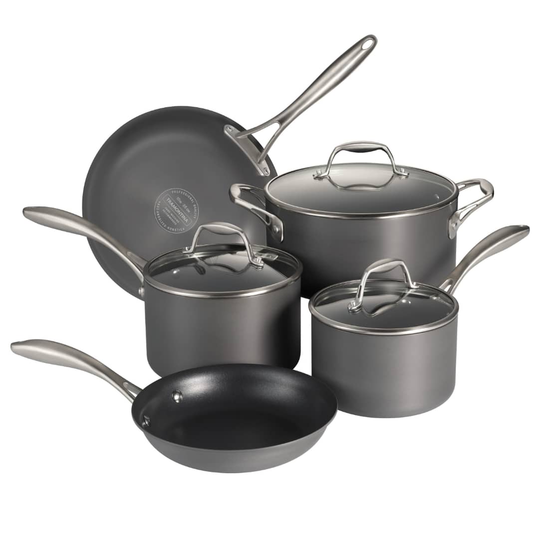 TRAMONTINA HARD ANODIZED 8PCS COOKWARE SET