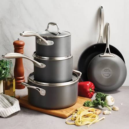 TRAMONTINA HARD ANODIZED 8PCS COOKWARE SET