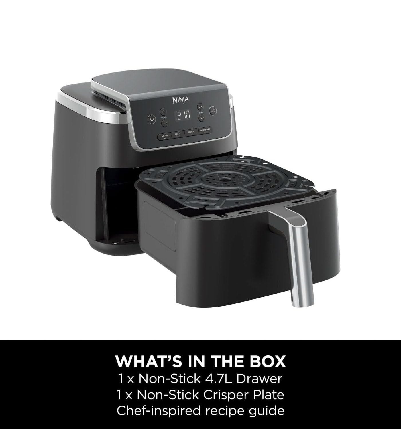 NINJA AIR FRYER PRO 4.7L SINGLE DRAWER 4-IN-1 AIR FRYER 2