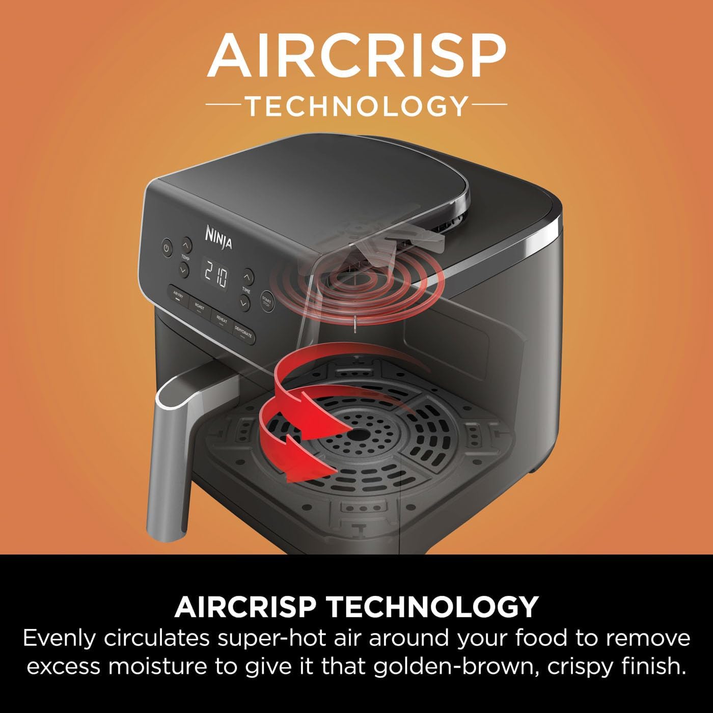 NINJA AIR FRYER PRO 4.7L SINGLE DRAWER 4-IN-1 AIR FRYER 6