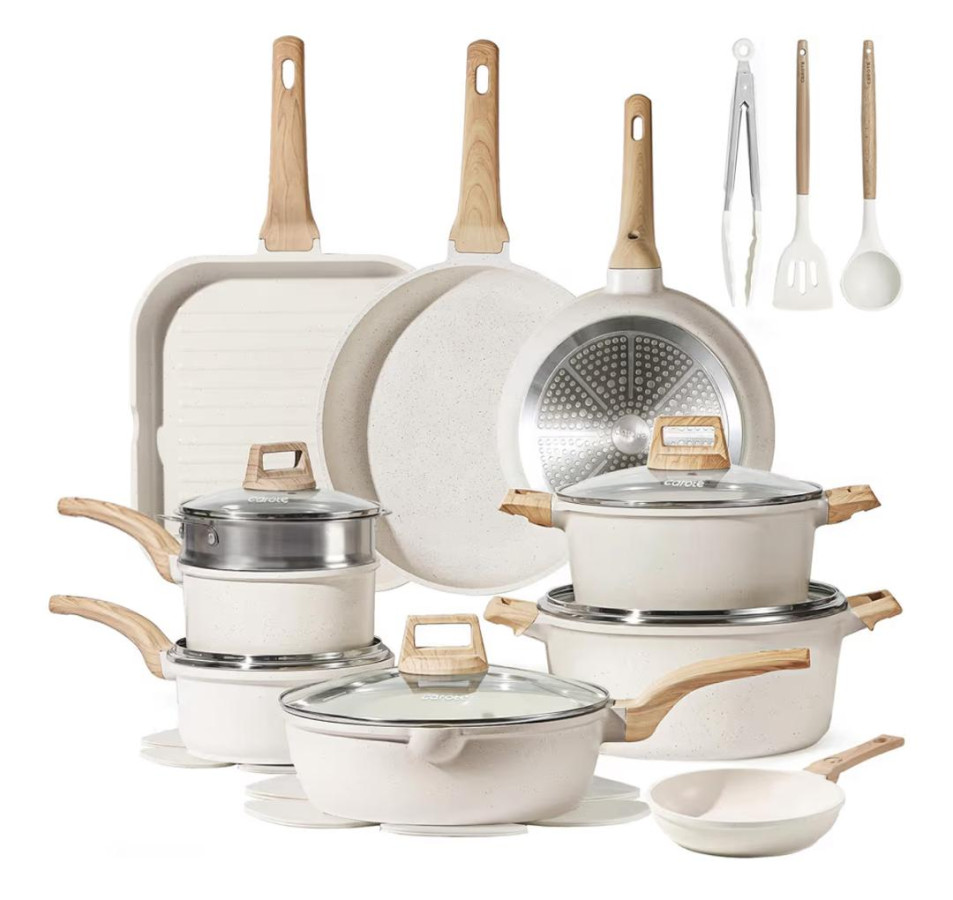 CAROTE 26PCS WHITE GRANITE COOKWARE SET