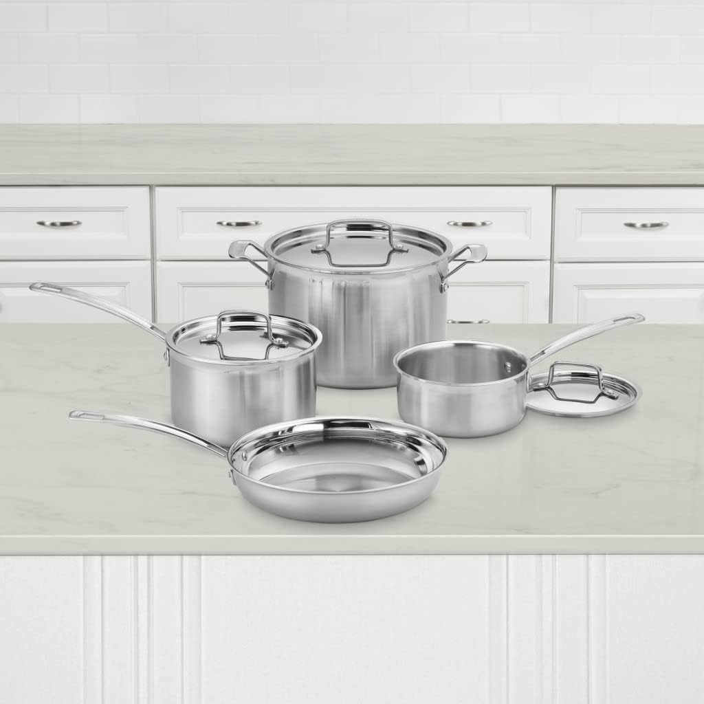 CUISINART 7PCS MULTI-CLAD PRO STAINLESS STEEL COOKWARE SET 3