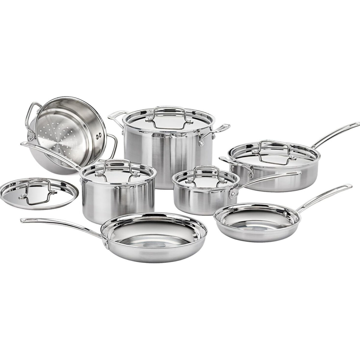 CUISINART MULTI-CLAD PRO-TRI-PLY STAINLESS STEEL 12PCS COOKWARE SET