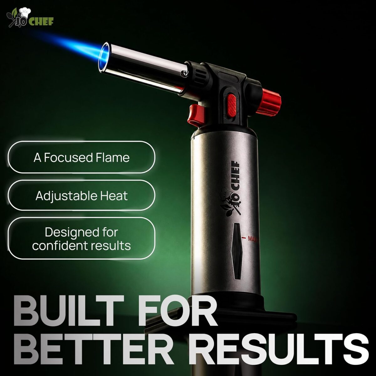 JO CHEF TOUCH LIGHTER AND BUTANE REFILL (BLACK)