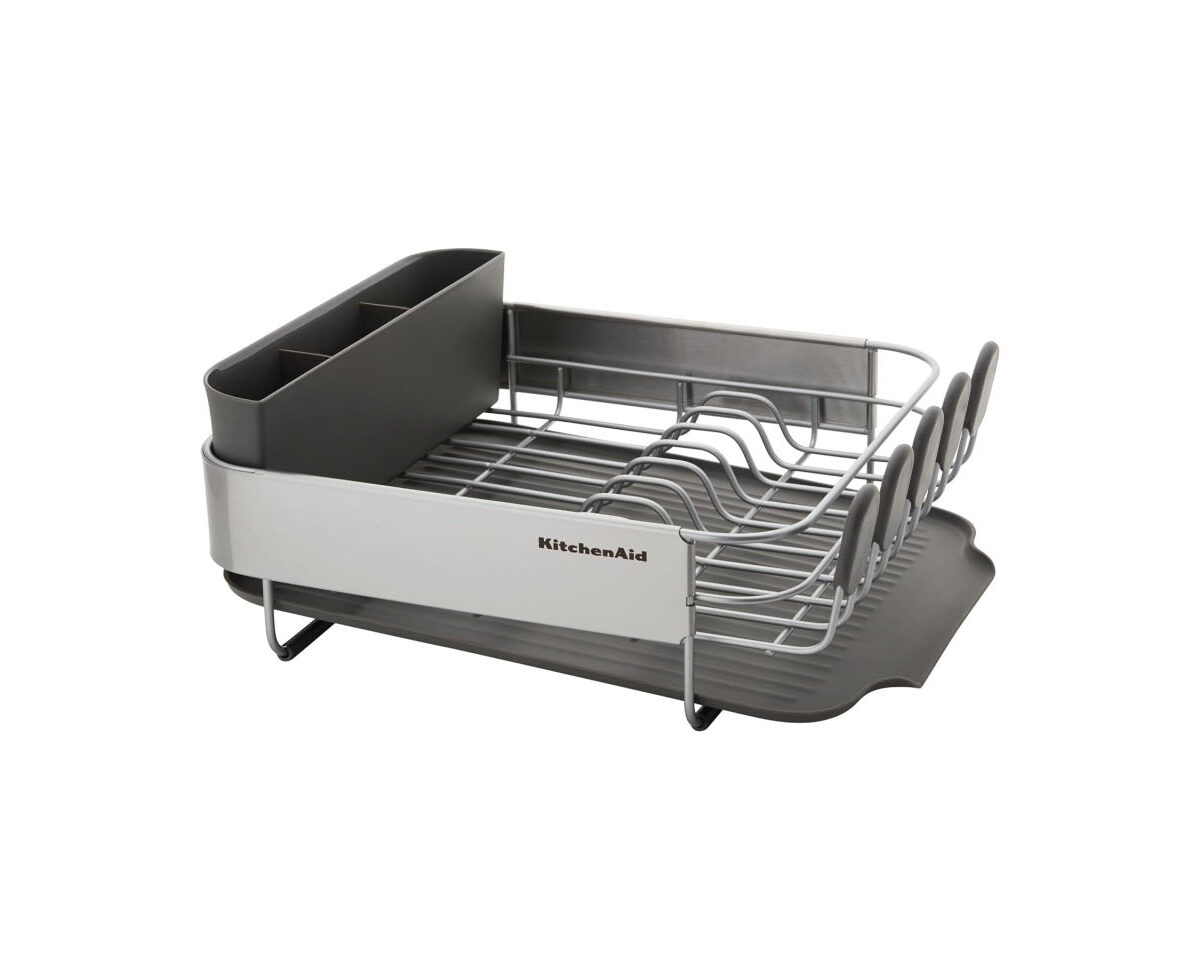 KITCHENAID COMPACT DISH RACK WITH STAINLESS STEEL PANEL