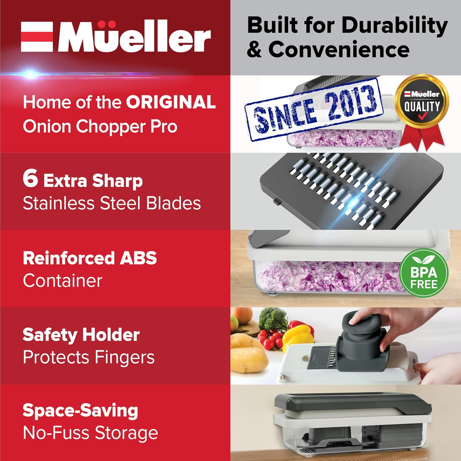 MUELLER 6 BLADES VEGETABLE CHOPPER MANDOLINE SLICER 2