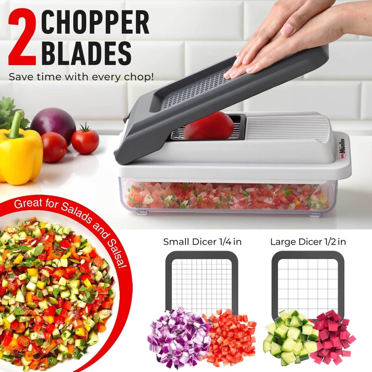 MUELLER 6 BLADES VEGETABLE CHOPPER MANDOLINE SLICER